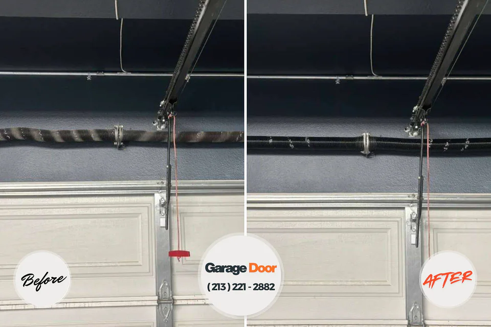 Before and after: garage door repair Melrose Park, PA
